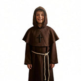 Kinder Braune mittelalterliche Renaissance-Mönchsrobe Priestergewand