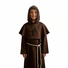 Kinder Braune mittelalterliche Renaissance-Mönchsrobe Priestergewand