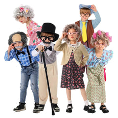 Kinder Welttag des Buches Opa Oma Großeltern Cosplay Kostüm Outfits Halloween Karneval Anzug