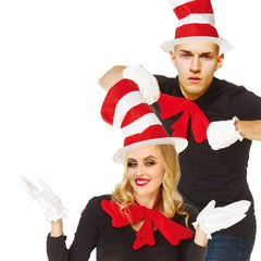 Halloween Dr. Seuss Hut: Rot-Weiß Gestreifter Hoher Hut für Cosplay, Party & Bühne