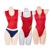 Baywatch Damen Badeanzug C.J. Parker Cosplay-Kostüm für Halloween, Karneval und Partys
