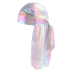 Silky Laser Long Tail Satin Breathable Bandana Hut Durag doo Rag Piratenhut Headwrap Kopfbedeckung Laser Piratenhut