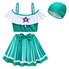 Super Mario Kinder Mädchen Rosalina Badeanzug Cosplay-Kostüm für Halloween Karneval und Partys