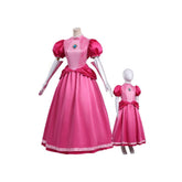 Super Mario Kleid für Mutter und Tochter Cosplay-Kostüm für Halloween, Karneval oder Partys: Prinzessin Peach