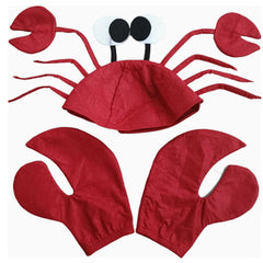 Unisex Erwachsene rot Krabbe Hut Cosplay-Kopfbedeckung, Halloween, Karneval, Kostümzubehör