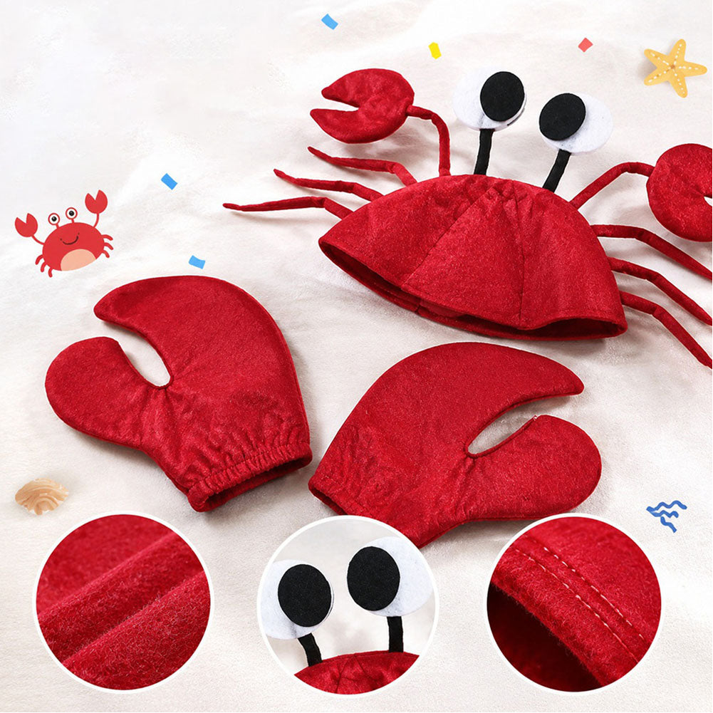 Unisex Erwachsene rot Krabbe Hut Cosplay-Kopfbedeckung, Halloween, Karneval, Kostümzubehör