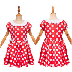 Kinder Mädchen Polka dots Cosplay Kostüm Outfits Halloween Karneval Party Anzug Kleid