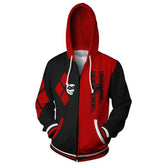 Harley Quinn Erwachsene Unisex Jacke Dr. Harleen Frances Quinzel Jacke mit Kapuze