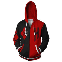 Harley Quinn Erwachsene Unisex Jacke Dr. Harleen Frances Quinzel Jacke mit Kapuze