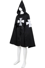 Erwachsene Mittelalter Kostüm Templerorden Umhang Malteserritter Robe mit Malteserkreuz