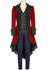 Halloween Damen victorianische Smoking-Jacke Frack Steampunk Jacke