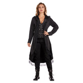 Halloween Damen victorianische Smoking-Jacke Frack Steampunk Jacke