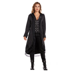 Halloween Damen victorianische Smoking-Jacke Frack Steampunk Jacke