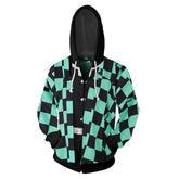 Demon Slayer Tanjirou Jacke Kaputzepullover unisex Jacke für Erwachsene