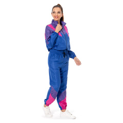 Damen Jogginganzug 80er Jahre Disco Kostüme Erwachsene Karneval Party Halloween Kostüm