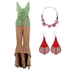Damen 1970er Hippie Retro Vintage Kostüm Halloween Karneval Outfits
