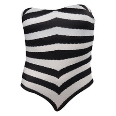 Kinder Mädchen Cosplay Kostüm Outfits Halloween Karneval Party Anzug Barbie Anzug schwarz-weiß gestreift Badeanzug