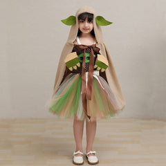 Kinder Mädchen Baby Yoda Cosplay Kostüm Tutu Kleid Halloween Karneval Party Verkleidung Anzug