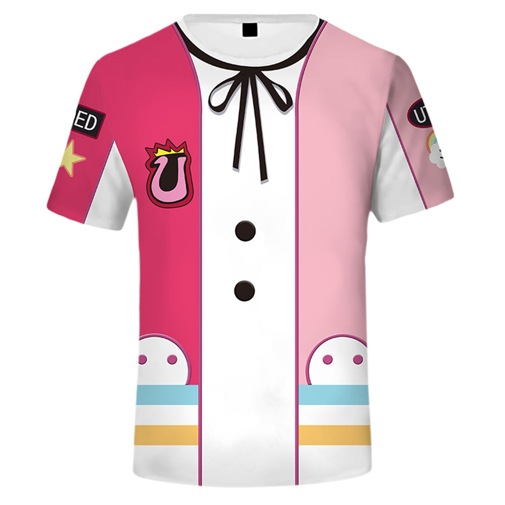One Piece Film Red Uta Cosplay T-shirt Sommer Damen 3D Druck Kurzarm Shirt
