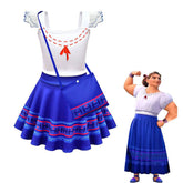 Luisa Encanto Kinder Cosplay Kostüme Outfits Halloween Karneval Kleid mit Tasche