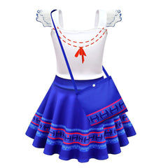 Luisa Encanto Kinder Cosplay Kostüme Outfits Halloween Karneval Kleid mit Tasche