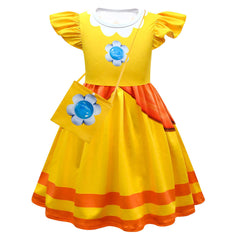Kinder Mädchen The Super Mario Bros peach Cosplay Kostüm Kleid Outfits Halloween Karneval Party