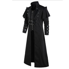 Mittelalterliche Herren Mantel gotische Steampunk Hooded Jacke Cosplay Kostüme für Halloween Karneval - Karnevalkostüme