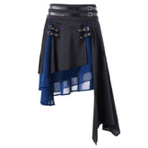 Mittelalter Renaissance Rock Irregular Hem Split Leather Buckle Halloween Costume for Women Party Fancy Dress Gothic - Karnevalkostüme