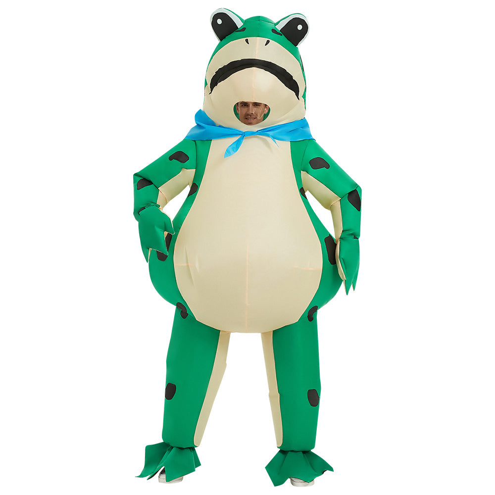 Aufblasbares Froschkostüm für Erwachsene Lustiger grüner Frosch Cosplay Air Blow Up Anzug Karneval Festival Outfit Zeremonie Kleidung
