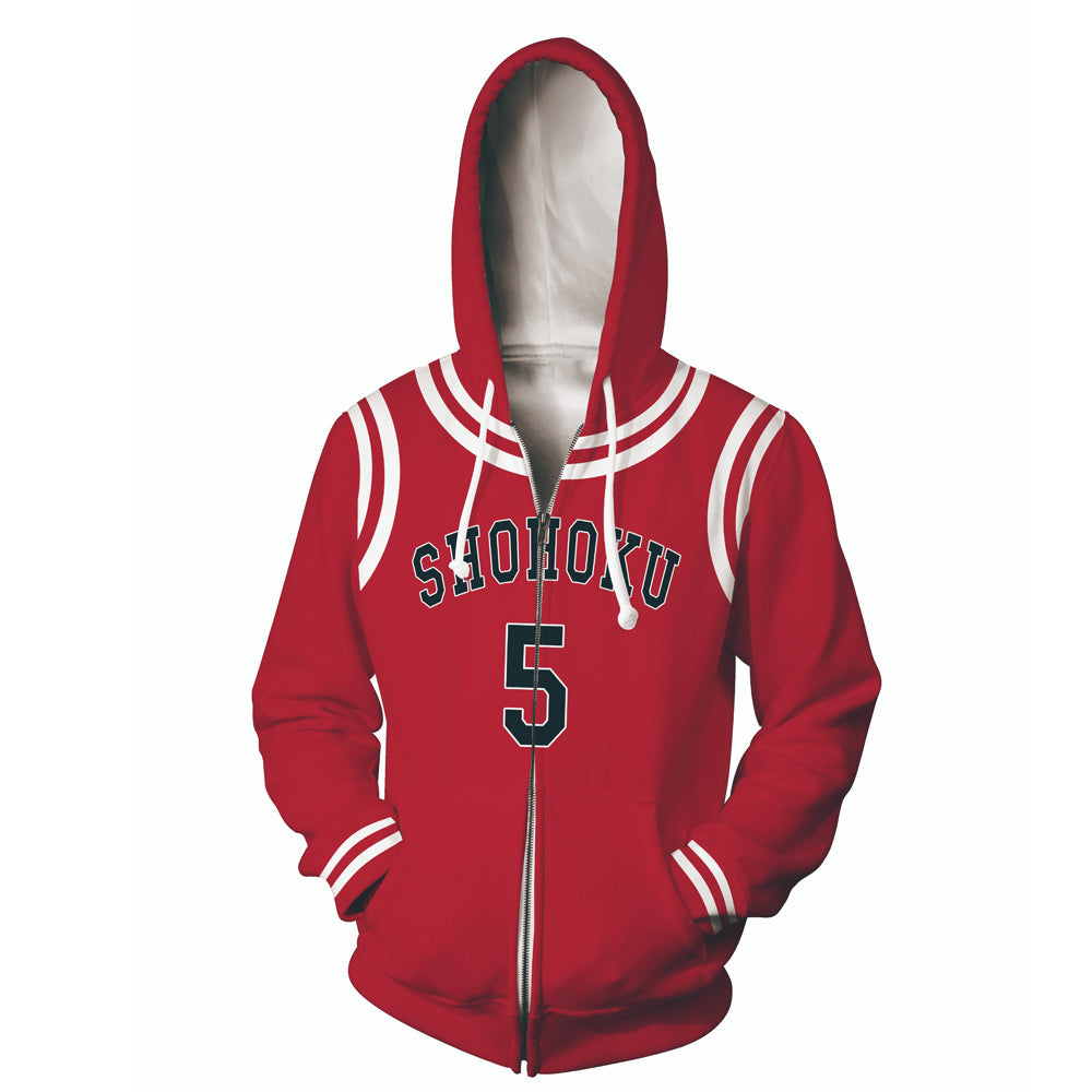 SLAM DUNK Kogure Kiminobu Cosplay Hoodie 3D Druck Sweatshirt mit Kapuze Zip Up Jacke