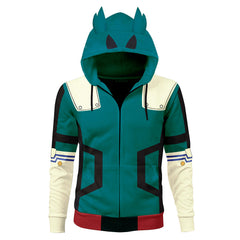 Erwachsene Midoriya Izuku Deku Hoodie Jack mit Kapuze für Alltag