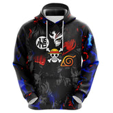 One Piece X Naruto X Dragon Ball Cosplay Hoodie 3D Druck Sweatshirt Erwachsene Pullover mit Kaputze