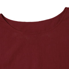 Mittelalter Hemd Rundhals Hemd Oberteil Cosplay für Herren Männer Ritterkostüm Halloween Karneval Festliche Kostüm