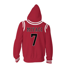 SLAM DUNK Ryota Miyagi Cosplay Herren Hoodie 3D Druck Sweatshirt mit Kapuze Zip Up Jacke
