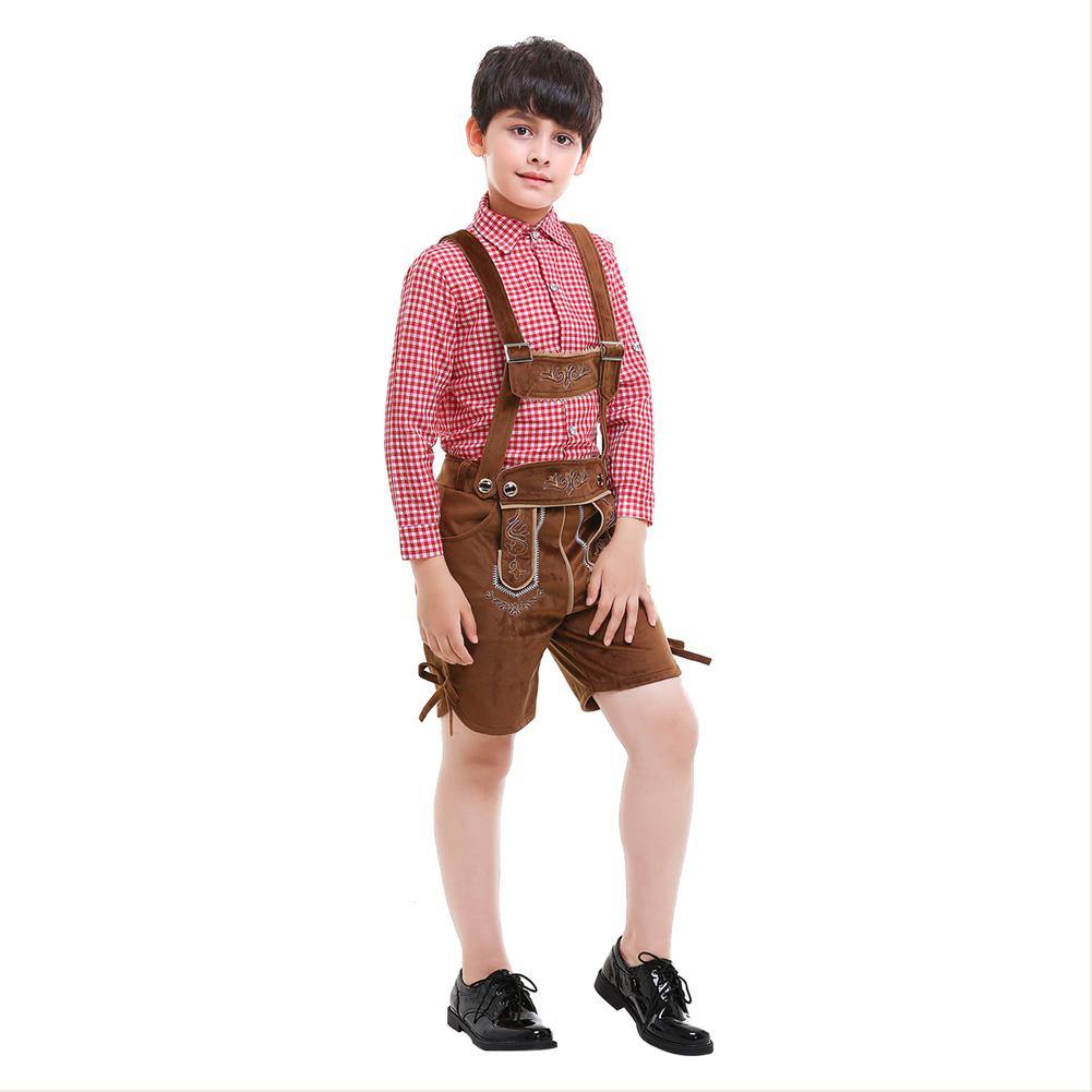 Kinder Oktoberfest Karneval Kostüm Mottoparty für Kinder Bayern-Hemd Tirol Jungenkostüm Hemd Hose - Karnevalkostüme