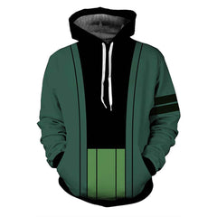 One Piece Cosplay Hoodie 3D Druck Erwachsene Sweatshirt Pullover mit Kaputze für Alltag grün Pulli