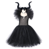 Mädchen Tülle Kleid mit Haarschmuck Partykleid Geburstag Festkleid Ärmellos Elch Kostüm