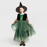 Mädchen Halloween Hexe Cosplay Kostüm für Kinder Tütukleid