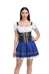 Damen Oktoberfest Dirndl Trachtenkleid Karneval Mottoparty Frauen Kleid