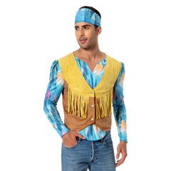 Erwachsene 70er Hippie Cosplay Kostüm Retro Disco Outfits Halloween Karneval Set