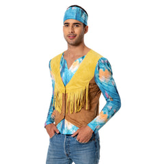 Erwachsene 70er Hippie Cosplay Kostüm Retro Disco Outfits Halloween Karneval Set