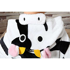 Kuh schwarz und Weiß Tierdesign Cartoon Flannel Kinder Pajama Schlafanzug für Herbst und Winter - Karnevalkostüme