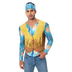 Erwachsene 70er Hippie Cosplay Kostüm Retro Disco Outfits Halloween Karneval Set