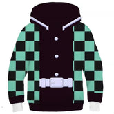 Kinder Demon Slayer: Kamado Tanjirou Kimetsu no Yaiba Hoodie für Kinder Pulli Pullover mit Kaputze Jungen Mädchen