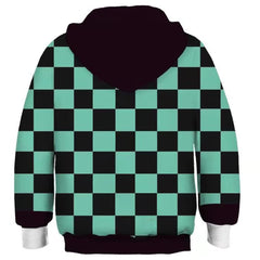 Kinder Demon Slayer: Kamado Tanjirou Kimetsu no Yaiba Hoodie für Kinder Pulli Pullover mit Kaputze Jungen Mädchen