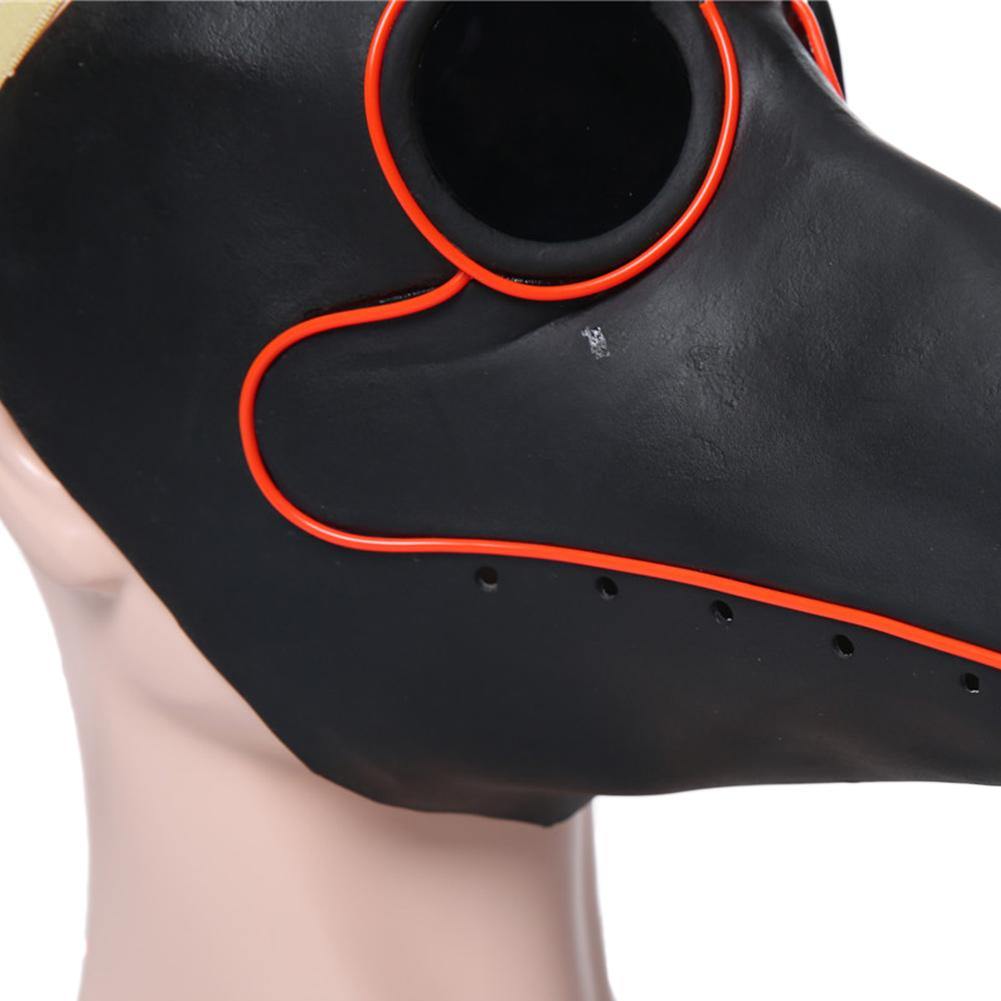 Pestarzt Pestdoktor Doctor Schnabel Maske aus Latex Cosplay Requisite Beleuchtend - Karnevalkostüme