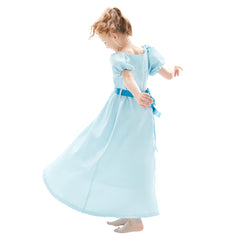 Kinder Mädchen Neverland Peter Pan Nimmerland Wendy Darling Kleid Cosplay Kostüm Blau