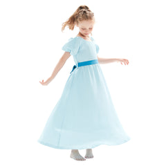 Kinder Mädchen Neverland Peter Pan Nimmerland Wendy Darling Kleid Cosplay Kostüm Blau