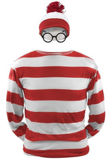 Herren Wo ist Walter Kostüm mit Mütze Where's Wally Where's Waldo? Cosplay Erwachsene