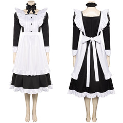 Damen Cosplay Kostüm Outfits Halloween Karneval Party Anzug Maid Schürze Kleid